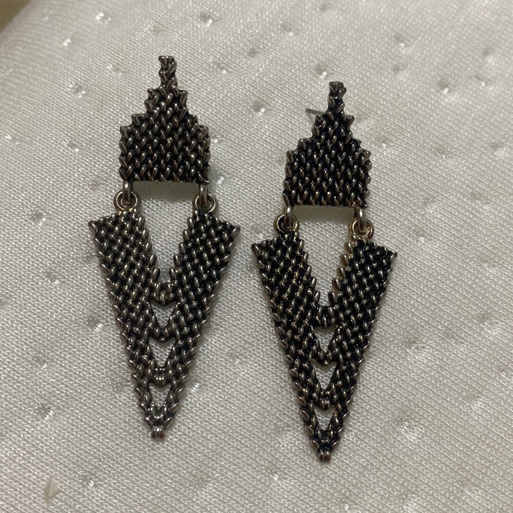 Rustic, gold geometric earrings